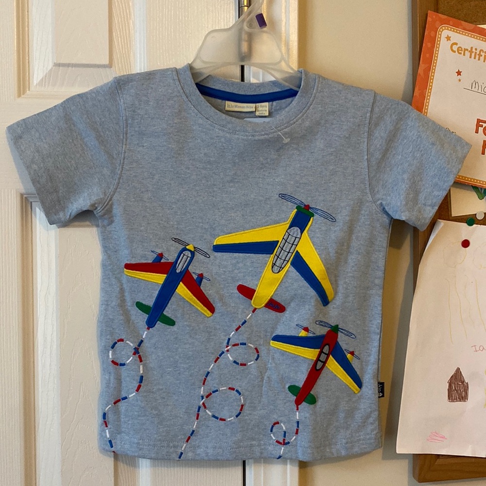 JoJo Maman Bebe T-shirt Airplanes.